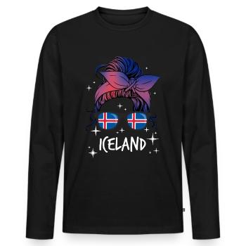 Iceland - Men's Premium Organic Long Sleeve Shirt - black - Front - Nico (187cm)