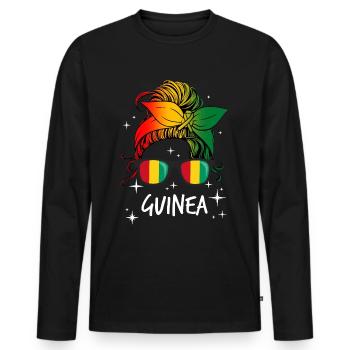 Guinea - Men's Premium Organic Long Sleeve Shirt - black - Front - Nico (187cm)
