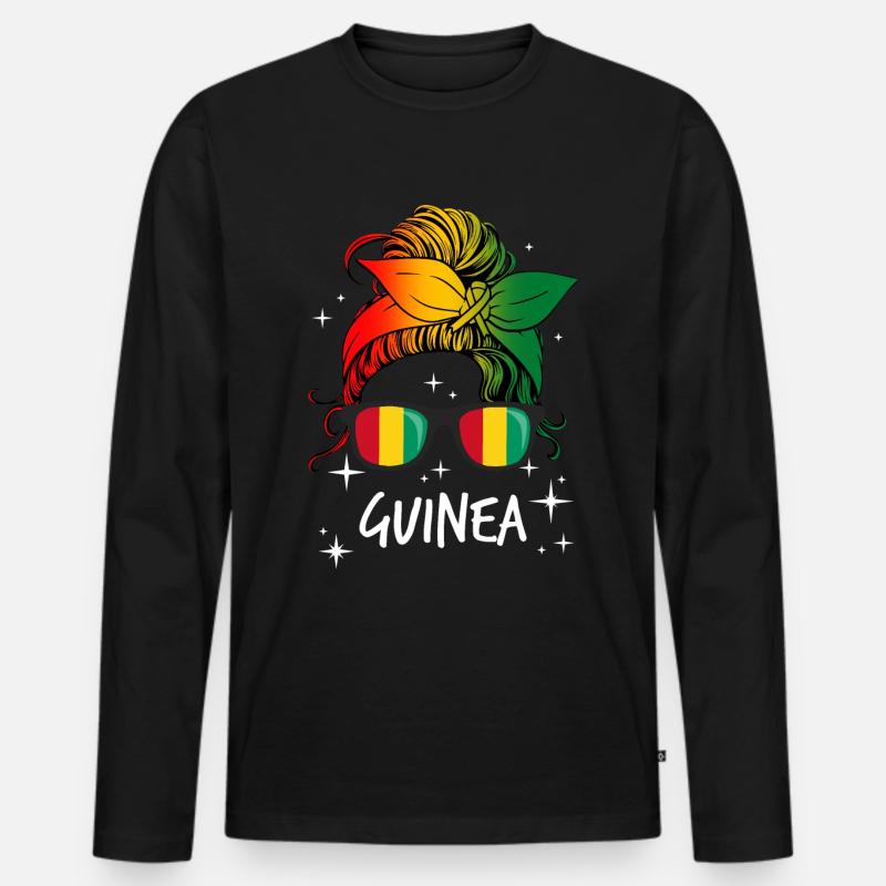 Guinea - Männer Premium Bio Langarmshirt - Schwarz