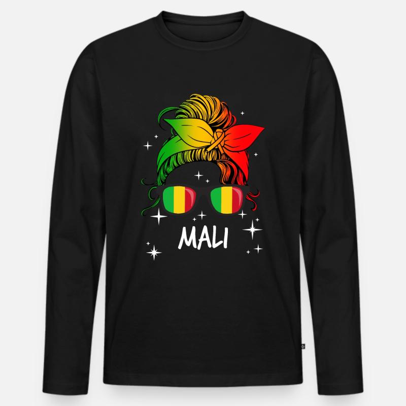 Mali - Männer Premium Bio Langarmshirt - Schwarz