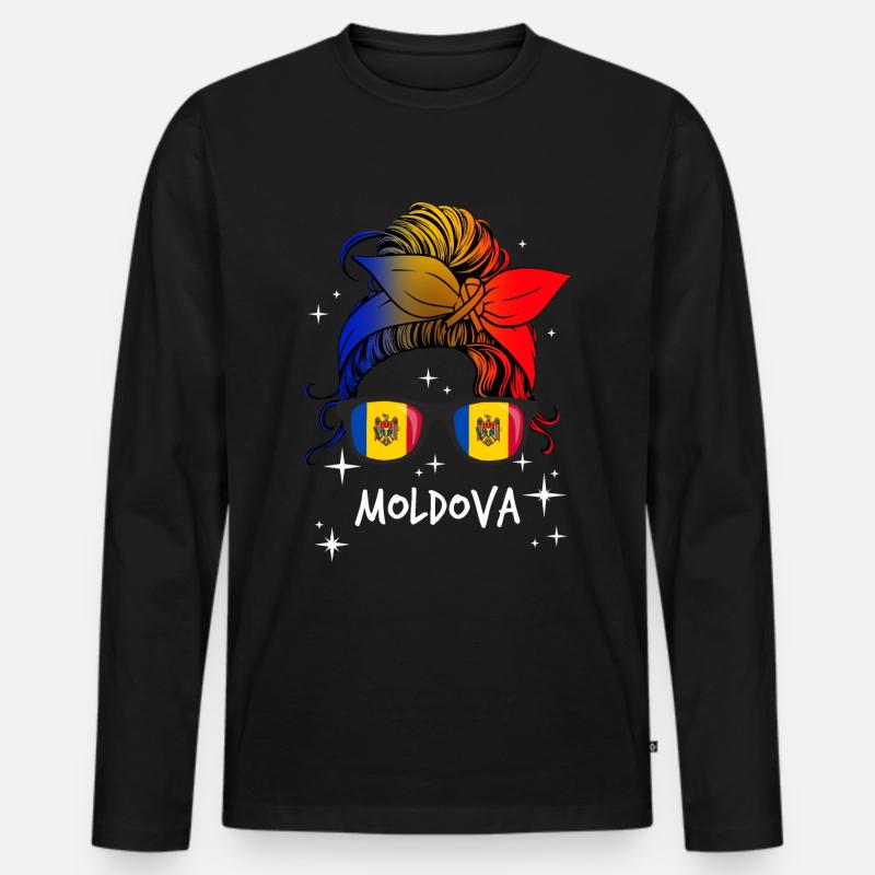 Moldawien - Männer Premium Bio Langarmshirt - Schwarz