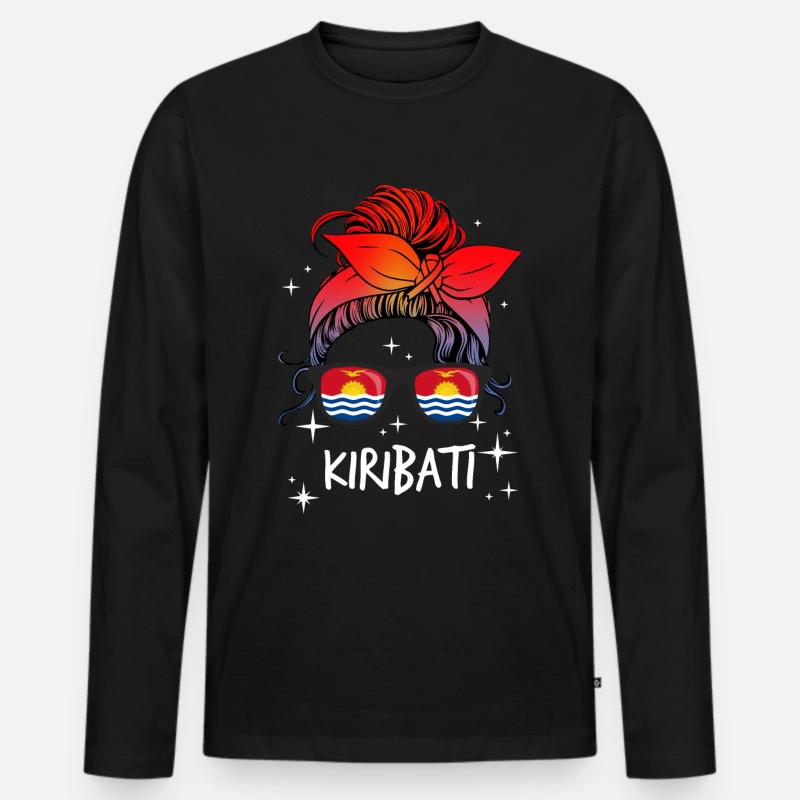 Kiribati - Männer Premium Bio Langarmshirt - Schwarz