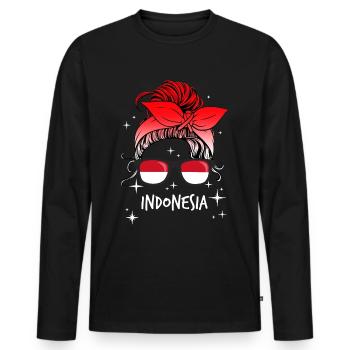 Indonesia - Men's Premium Organic Long Sleeve Shirt - black - Front - Nico (187cm)