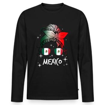 Mexiko - Männer Premium Bio Langarmshirt - Schwarz - Vorne - Nico (187cm)