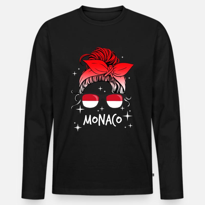 Monaco - Männer Premium Bio Langarmshirt - Schwarz