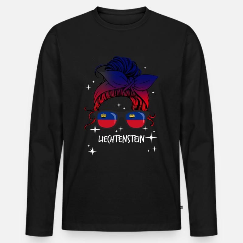 Liechtenstein - Männer Premium Bio Langarmshirt - Schwarz