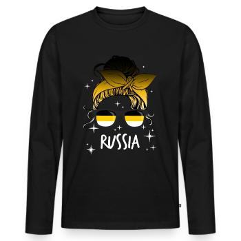 Empire russe - T-shirt manches longues Premium bio Homme - noir - Devant - Nico (187cm)