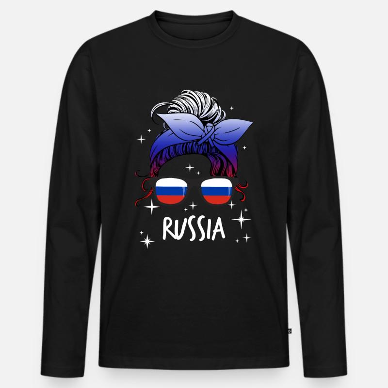 Russland - Männer Premium Bio Langarmshirt - Schwarz