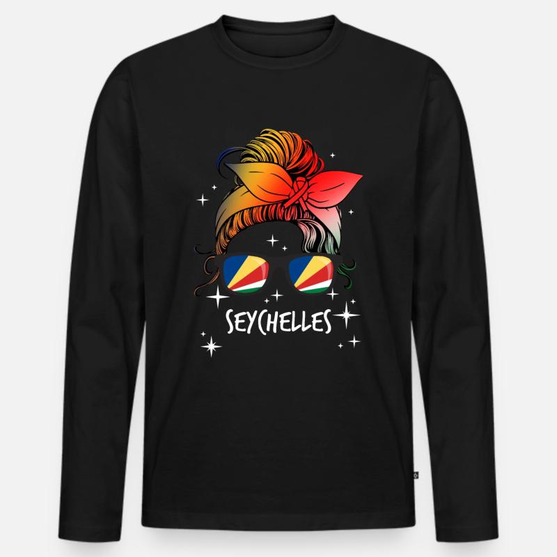 Seychellen - Männer Premium Bio Langarmshirt - Schwarz