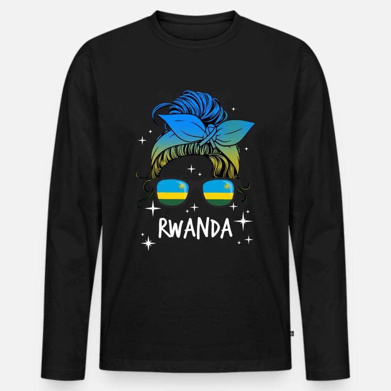 Ruanda - Männer Premium Bio Langarmshirt - Schwarz