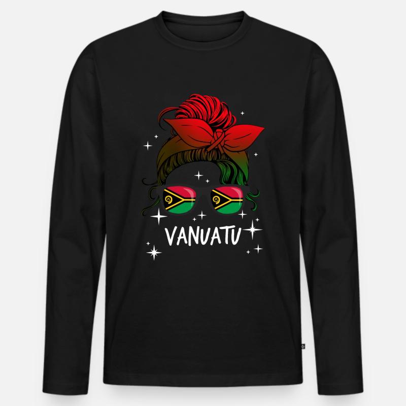Vanuatu - Männer Premium Bio Langarmshirt - Schwarz
