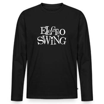 Electro Swing T-Shirt - Männer Premium Bio Langarmshirt - Schwarz - Vorne - Nico (187cm)