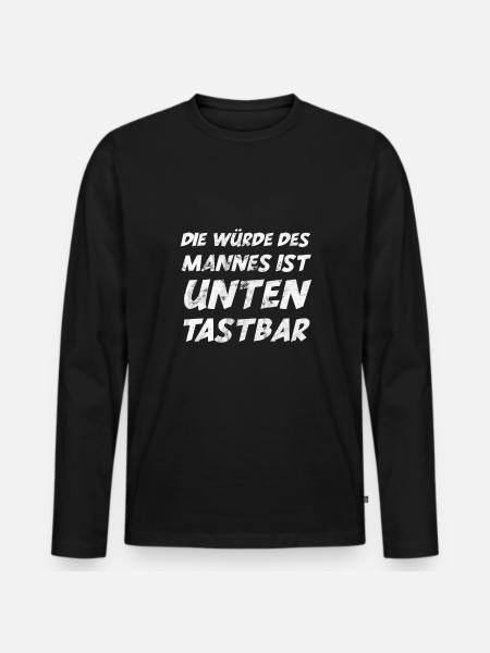 Mann Männer lustiger Spruch Vintage - Männer Premium Bio Langarmshirt - Schwarz