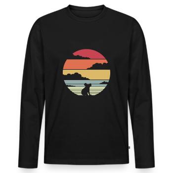 Koala - Männer Premium Bio Langarmshirt - Schwarz - Vorne - Nico (187cm)