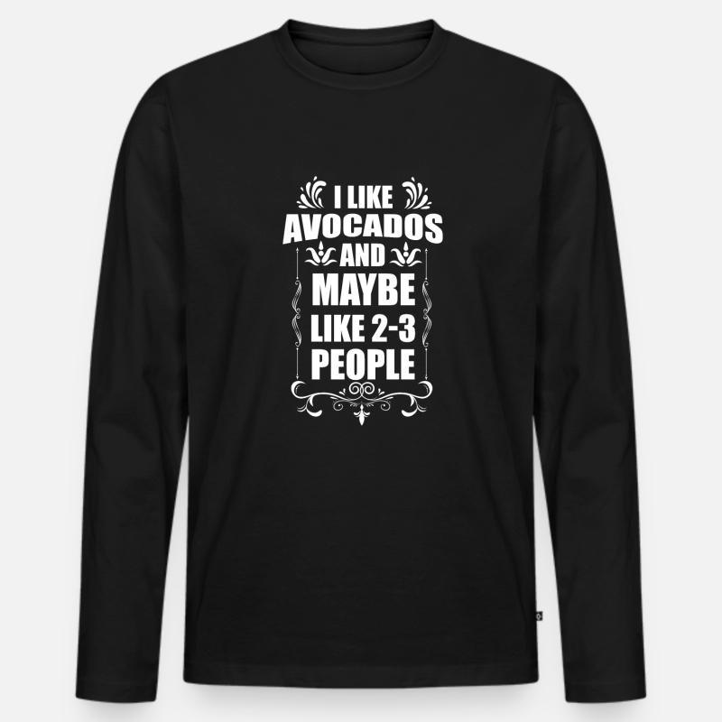 Avocado - Männer Premium Bio Langarmshirt - Schwarz