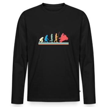 Motorrad Evolution - Männer Premium Bio Langarmshirt - Schwarz - Vorne - Nico (187cm)