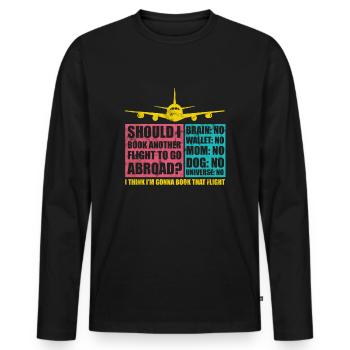 Reise Reisen Verreisen - Männer Premium Bio Langarmshirt - Schwarz - Vorne - Nico (187cm)