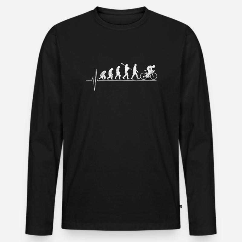 Radsport Fahrrad Evolution - Männer Premium Bio Langarmshirt - Schwarz