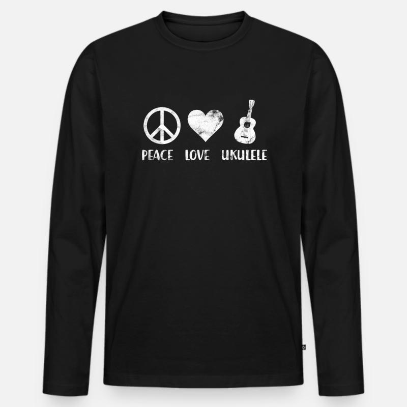 Ukulele Freizeit - Männer Premium Bio Langarmshirt - Schwarz