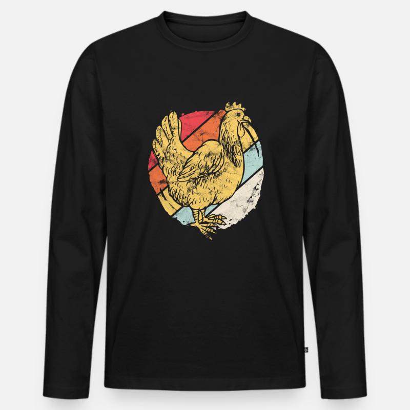 Huhn Henne Geschenk - Männer Premium Bio Langarmshirt - Schwarz