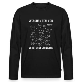Mathematik Mathe - Männer Premium Bio Langarmshirt - Schwarz - Vorne - Nico (187cm)