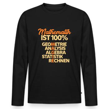 Mathematik - Männer Premium Bio Langarmshirt - Schwarz - Vorne - Nico (187cm)