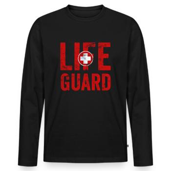 Bademeister Aufsicht Rettung Geschenk - Männer Premium Bio Langarmshirt - Schwarz - Vorne - Nico (187cm)
