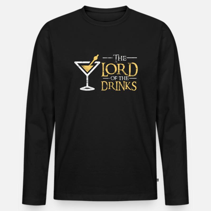 Kellner Barkeeper Drinks - Männer Premium Bio Langarmshirt - Schwarz