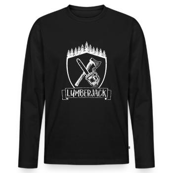 Lumberjack Bûcheron forestier tronçonneuse - T-shirt manches longues Premium bio Homme - noir - Devant - Nico (187cm)