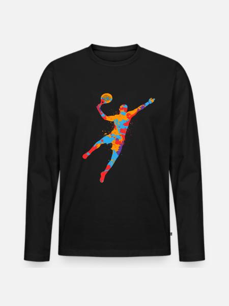Padel Tennis Colorful Padel Players Padel Tennis Padel - Men's Premium Organic Long Sleeve Shirt - black