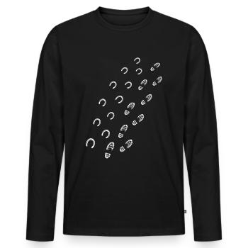 Chevaux pistes humain piste cavalier cavalier - T-shirt manches longues Premium bio Homme - noir - Devant - Nico (187cm)