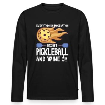 Pickleball und Wein für Pickle Ball, Was That out - Männer Premium Bio Langarmshirt - Schwarz - Vorne - Nico (187cm)