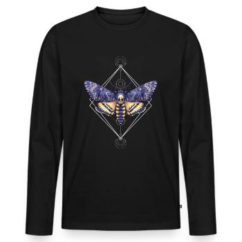 Surreale Todesmotte Dunkle Kunst - Vintage Todesmotte - Männer Premium Bio Langarmshirt - Schwarz - Vorne - Nico (187cm)