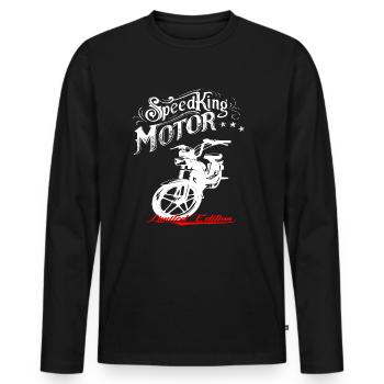 Cyclomoteur Mobylette Cult Bike Vintage - T-shirt manches longues Premium bio Homme - noir - Devant - Nico (187cm)