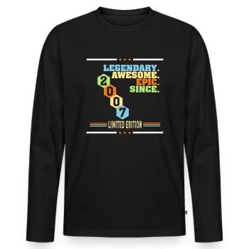 Légendaire épopée impressionnante depuis 2007 édition limitée - T-shirt manches longues Premium bio Homme - noir - Devant - Nico (187cm)