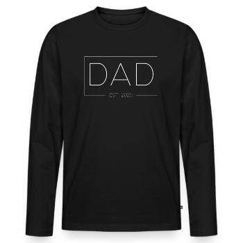 DAD - EST. 2025 - Pour les pères fiers - T-shirt manches longues Premium bio Homme - noir - Devant - Nico (187cm)