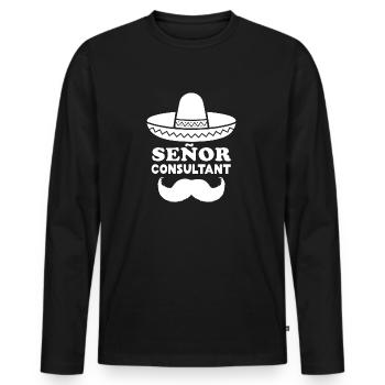 Señor Consultant (Senior Consultant) for consultants - Men's Premium Organic Long Sleeve Shirt - black - Front - Nico (187cm)