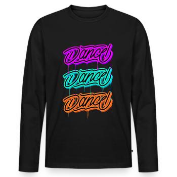 Tanzen dance Tänzer Tänzerin Schrift Geschenk - Männer Premium Bio Langarmshirt - Schwarz - Vorne - Nico (187cm)