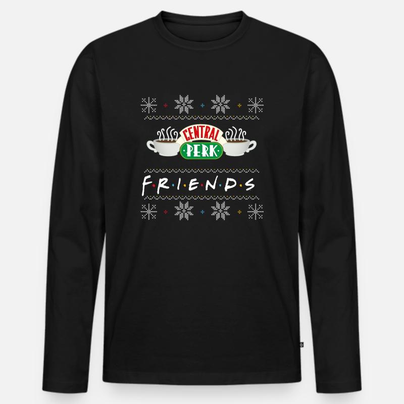 Friends X-Mas Central Perk - Männer Premium Bio Langarmshirt - Schwarz