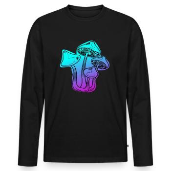 Magic Mushrooms Zauberpilze Psychedelika DMT Goa - Männer Premium Bio Langarmshirt - Schwarz - Vorne - Nico (187cm)