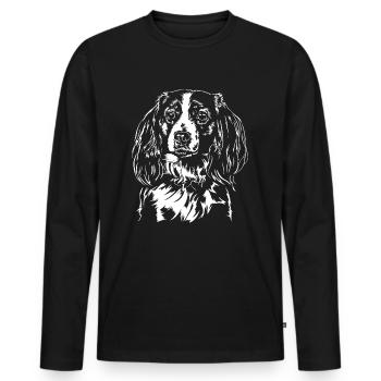 KOOIKERHONDJE Kooiker Dogs Chien Hound Wilsigns - T-shirt manches longues Premium bio Homme - noir - Devant - Nico (187cm)