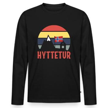 HYTTETUR Norwegen Hüttentour Hüttenurlaub Glamping - Männer Premium Bio Langarmshirt - Schwarz - Vorne - Nico (187cm)