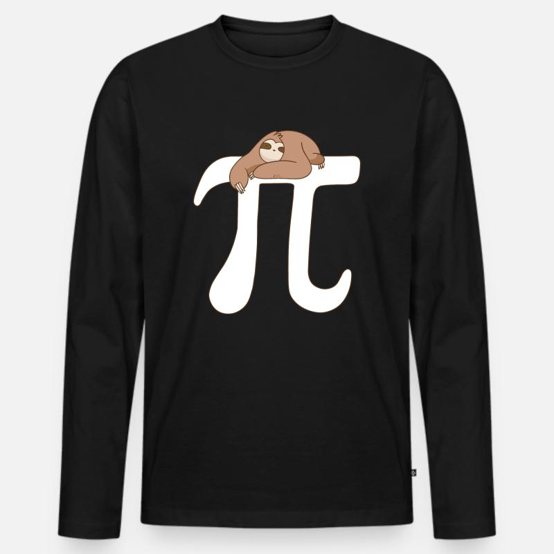 Math Sloth Pi - Männer Premium Bio Langarmshirt - Schwarz