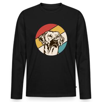 Rhodesian Ridgeback Dog - Men's Premium Organic Long Sleeve Shirt - black - Front - Nico (187cm)