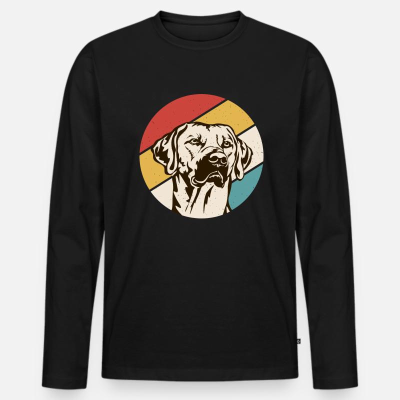 Rhodesian Ridgeback Hund - Männer Premium Bio Langarmshirt - Schwarz