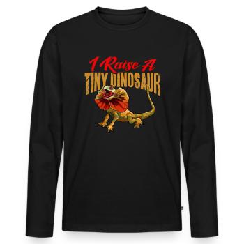 Kragenechse Frilled-neck lizard Reptil Herpetologe - Männer Premium Bio Langarmshirt - Schwarz - Vorne - Nico (187cm)