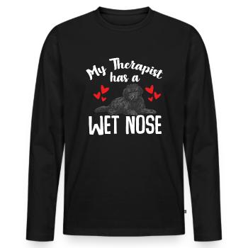 Chien Doodle Black Goldendoodle - T-shirt manches longues Premium bio Homme - noir - Devant - Nico (187cm)