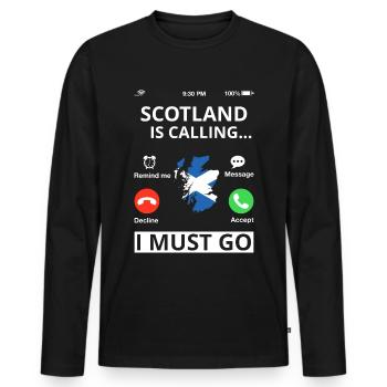 Écosse Drapeau écossais Alba GB Royaume-Uni - T-shirt manches longues Premium bio Homme - noir - Devant - Nico (187cm)