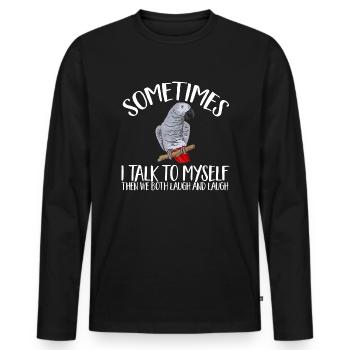 Graupapagei African Grey Parrot Papagei - Men's Premium Organic Long Sleeve Shirt - black - Front - Nico (187cm)