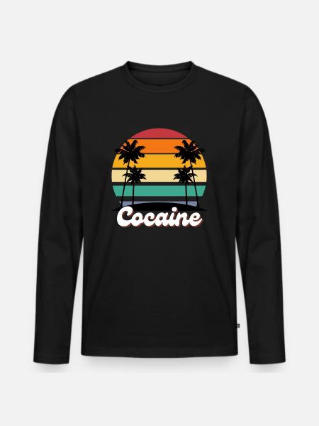 Cocaine - Männer Premium Bio Langarmshirt - Schwarz